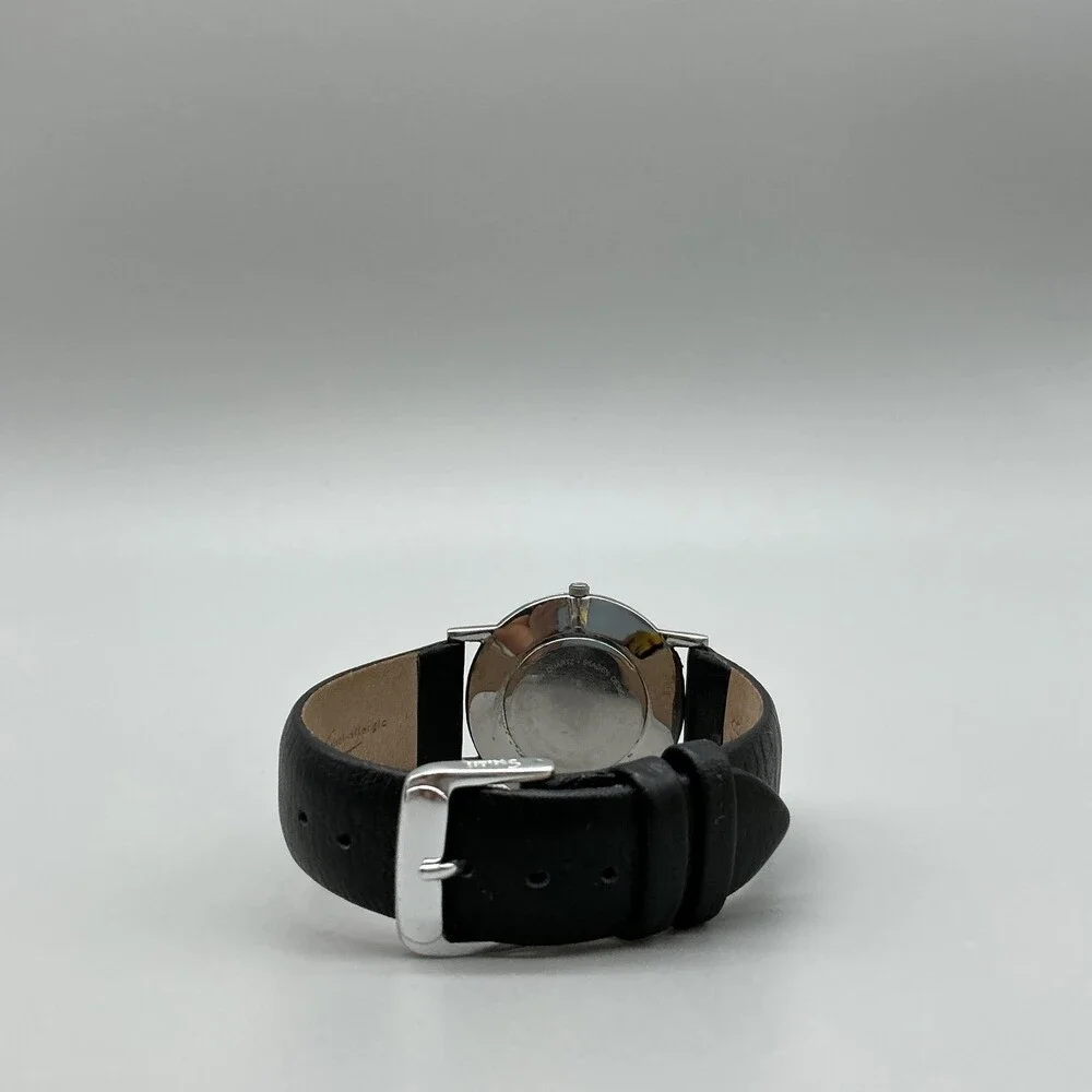 Skagen Womens Watch 33mm Black Dial Black Leather Minimalist Dress New Battery